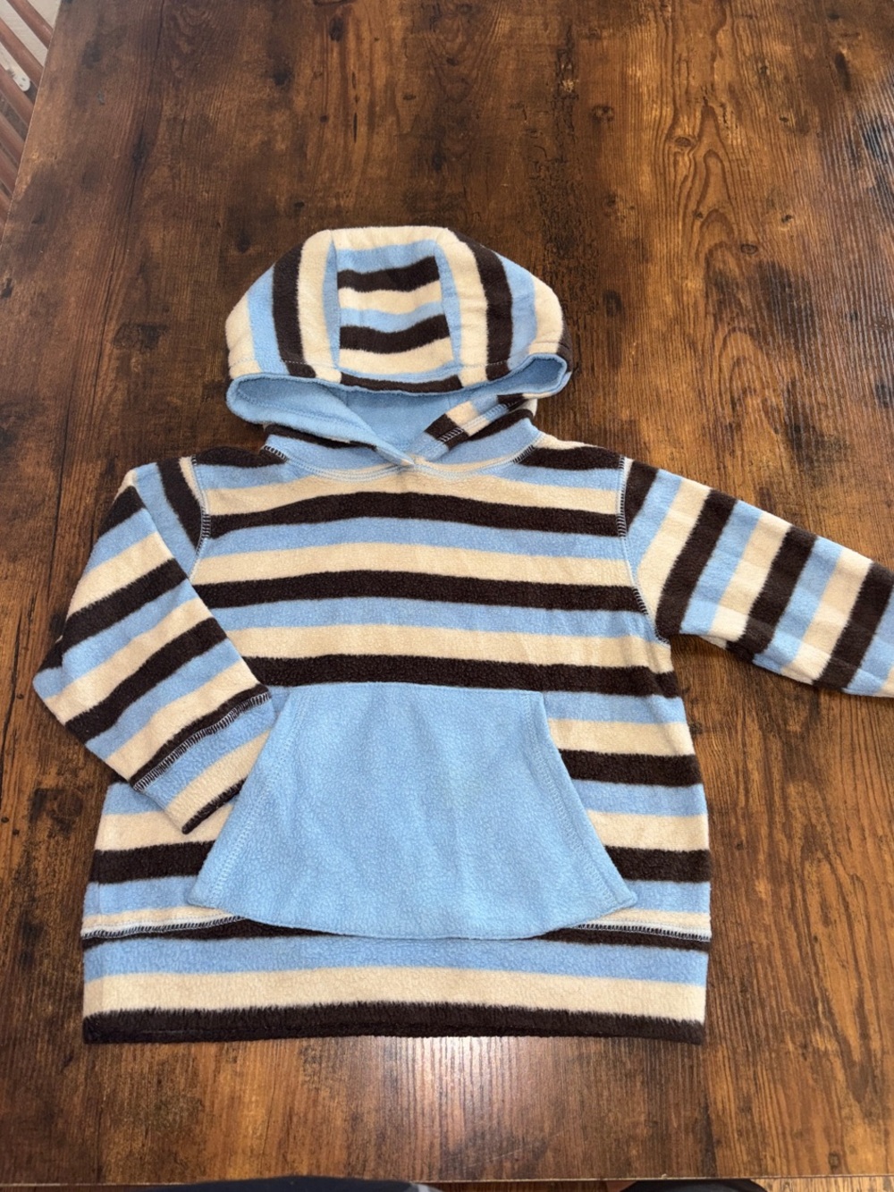 George Striped Hoodie - Light Blue, Cream & Brown